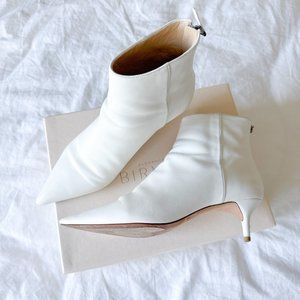 Alexandre Birman: Leather Kittie Booties in White